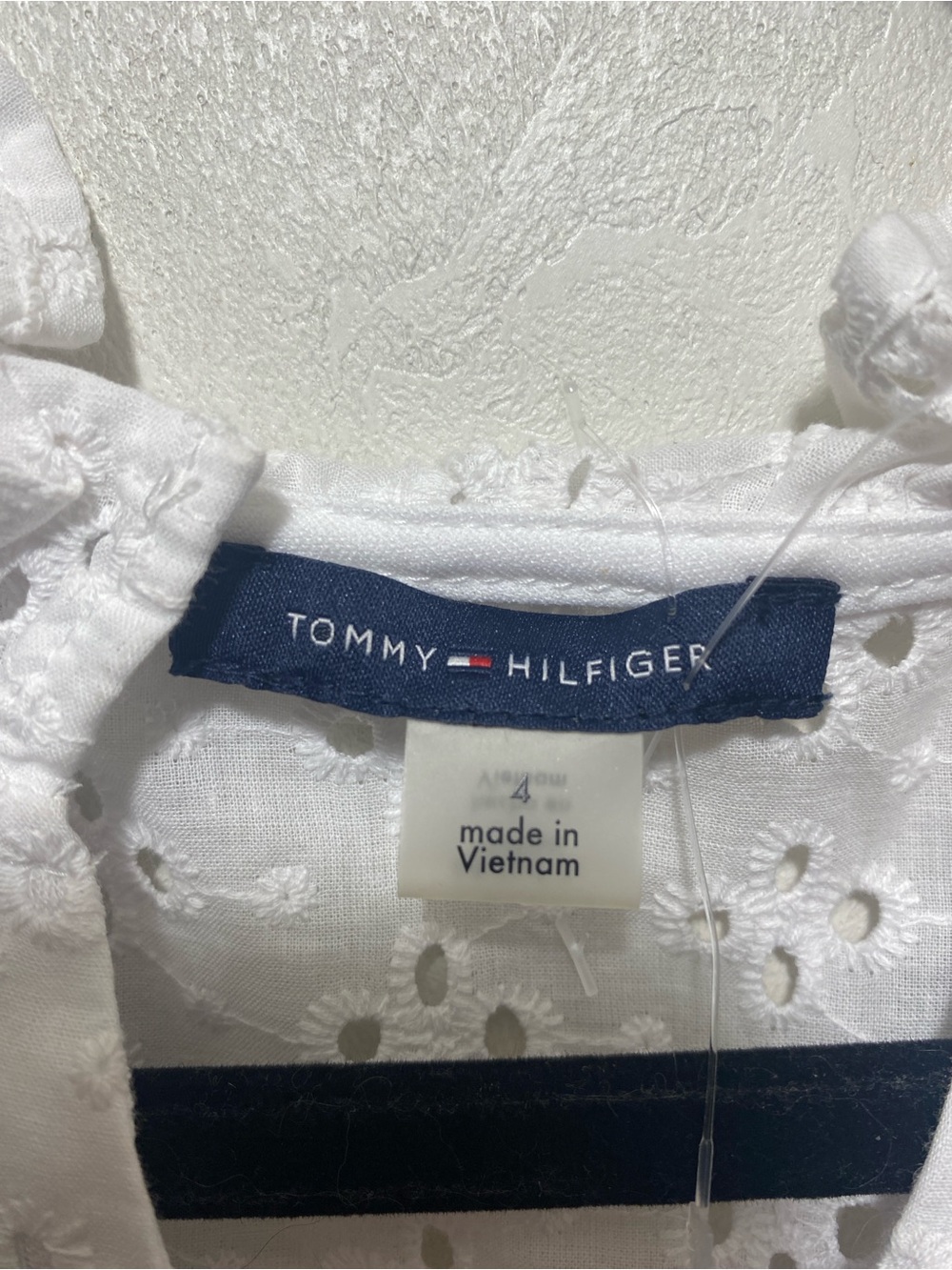 NWT Tommy Hilfiger White Eyelet Tiered Cover Up Slip Dress Boho Cottagecore S-4 - Picture 6 of 7
